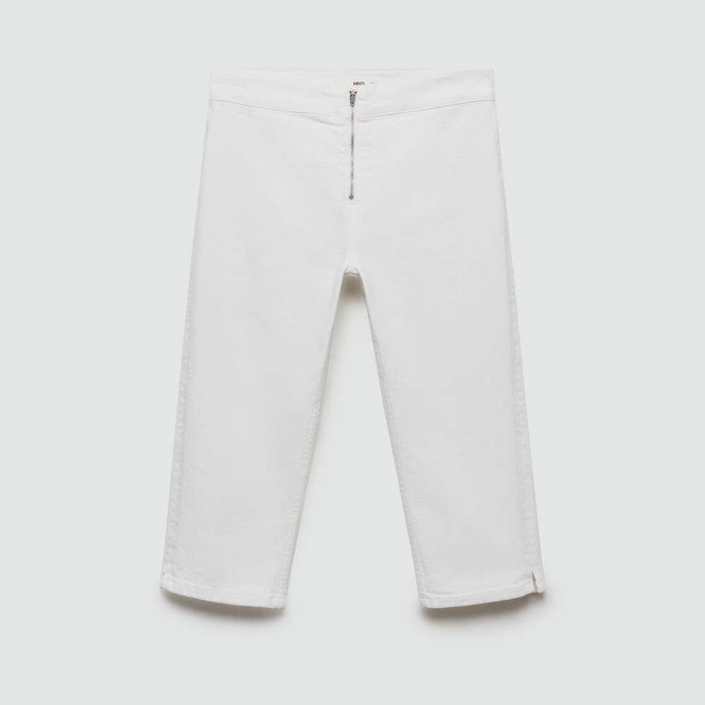 Mango White slim fit Capri jeans with zip NWT - Picture 2 of 4